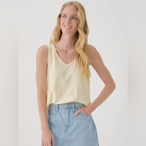 Pact Women's Organic Cotton Featherweight Slub Reversible Tank in Butter - Small